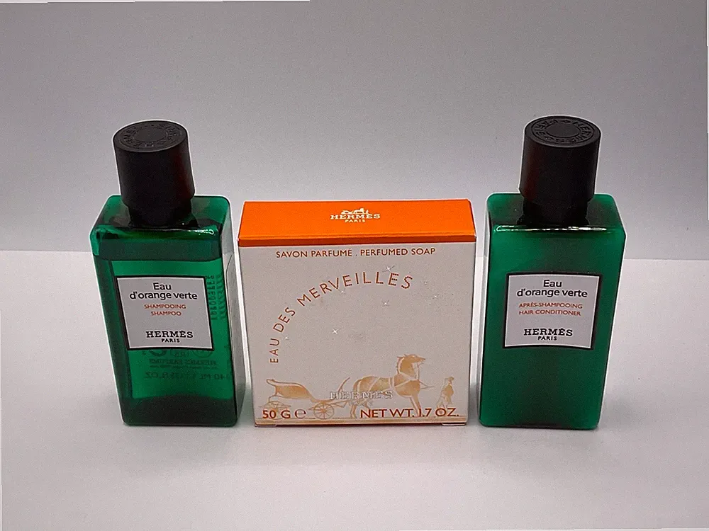 Bundle of 3: Hermes Perfume Soap Eau D'orange Verte Shampoo & Conditioner ~ New