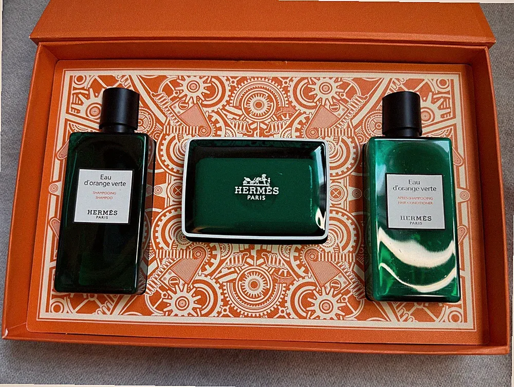 Hermes Eau d'Orange Verte 3-Piece Set Shampoo 80ml Conditioner 80ml Soap 50g