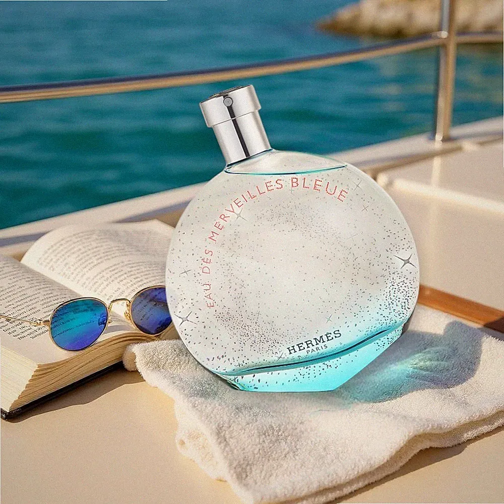 HERMES Eau des Merveilles Bleue Eau de Toilette Spray, 3.3 oz.