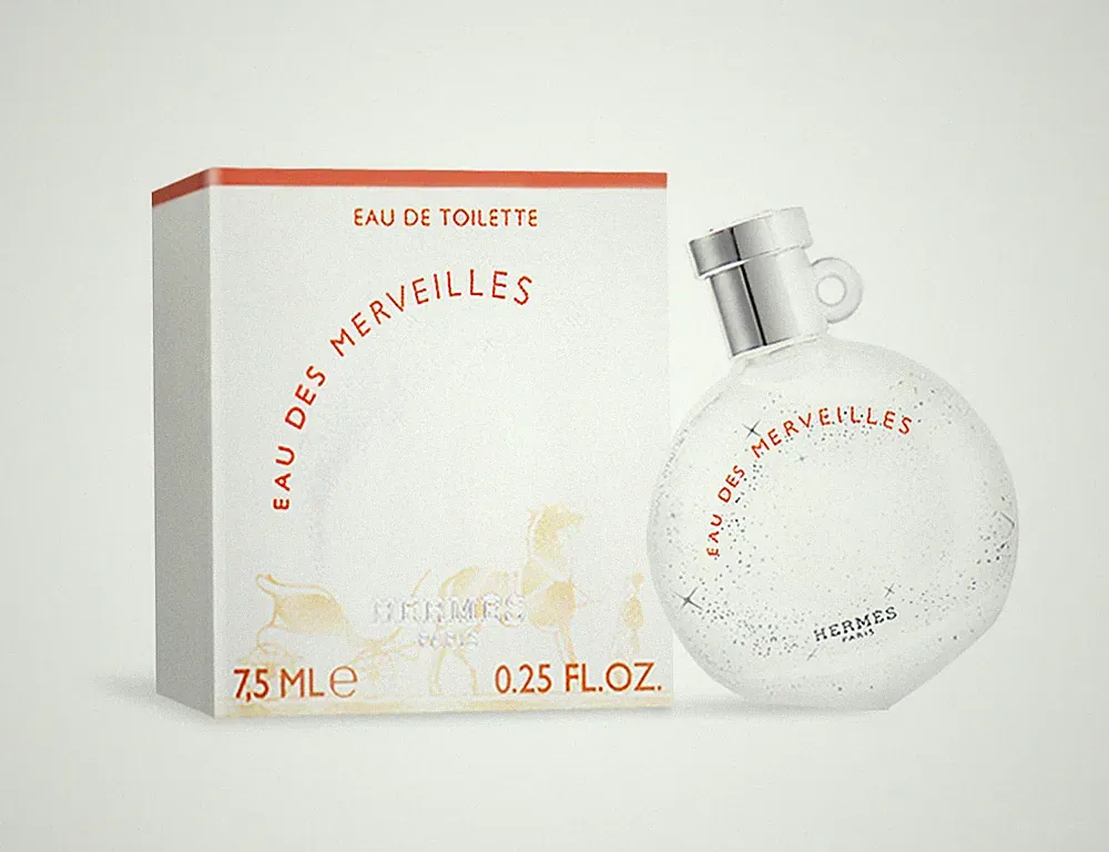 Hermes Eau Des Merveilles Eau De Toilette Spray Miniature 0.25 Oz New In Box
