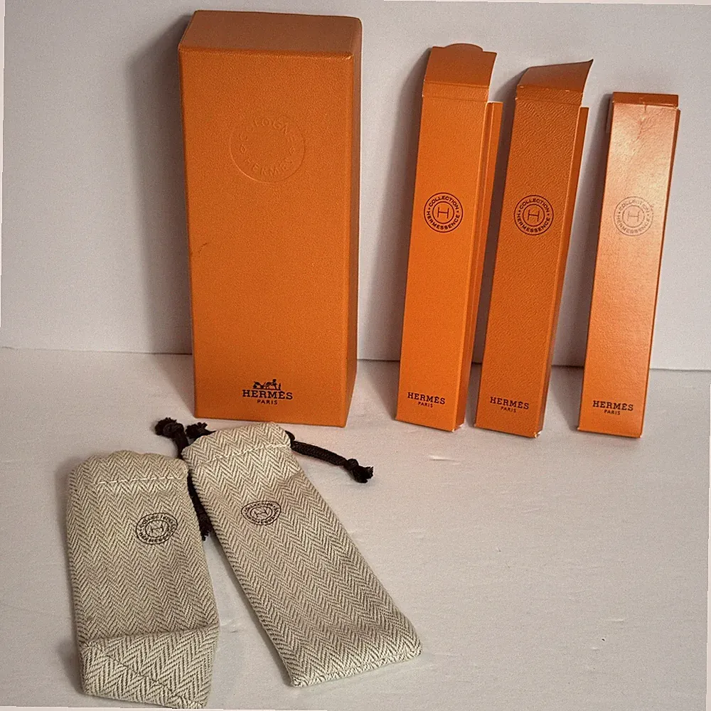 Hermes Essence Cologne Collection Empty Boxes Pouches French Luxury Perfume Tie