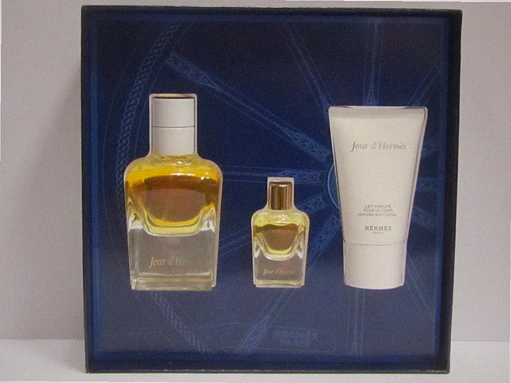 Jour D'Hermes For Women Set 1.6 oz EDP + 0.25 EDP + 1 oz Perfumed Body Lotion