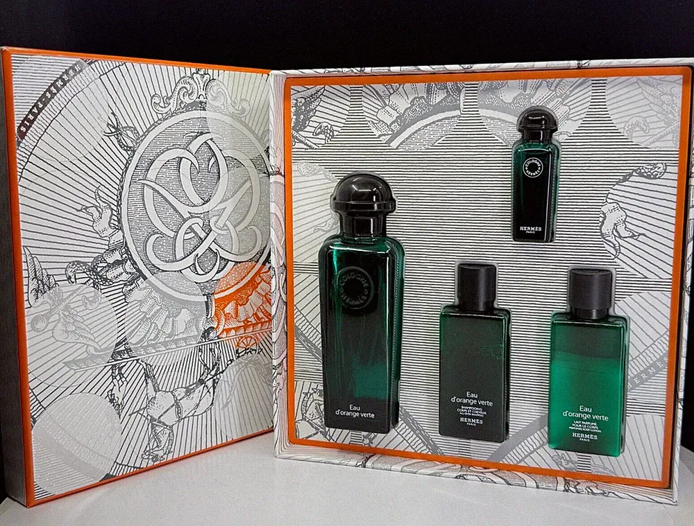 NEW Hermes Eau D'Orange Verte Set (100 ml+ 7.5 ml + Shampoo 40 ml + B/L 40 ml)