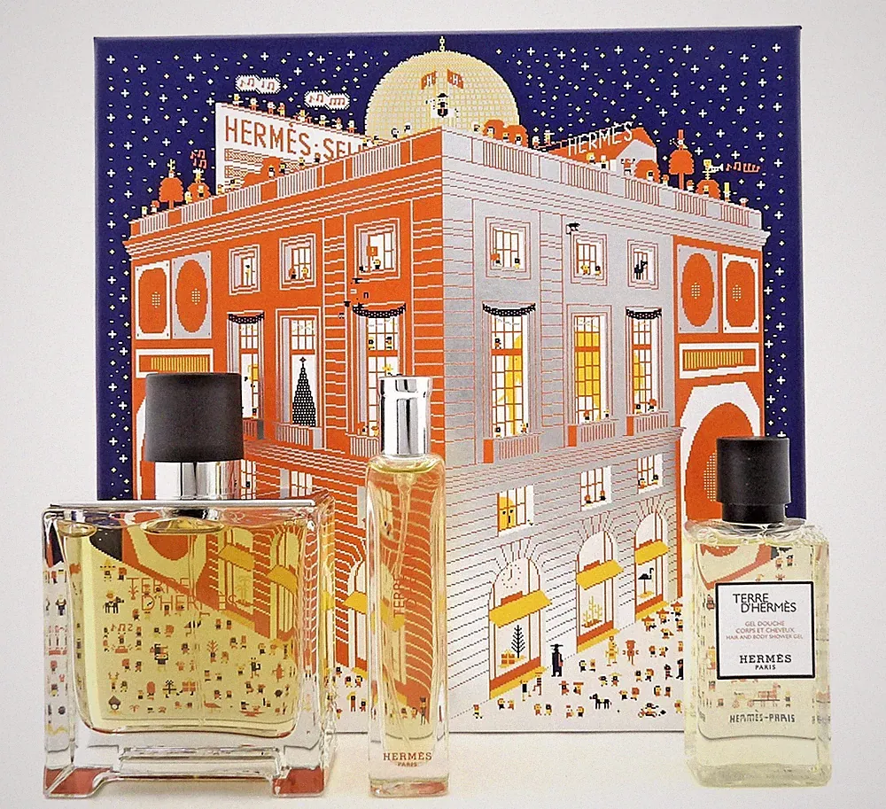 Terre D'Hermes Perfume by Hermes 2.5 oz & 15 ml + 1.4 oz Shower Gel Men's SET