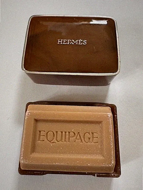 Vintage HERMÈS Equipage Perfumed Bar Soap Travel Size 24g with Case